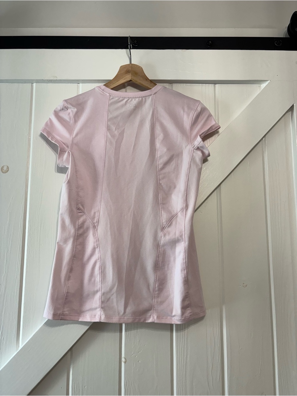 Alo Yoga Pink Mesh Panel Performance Short Sleeve Athletic Top Small - Picture 3 of 7
